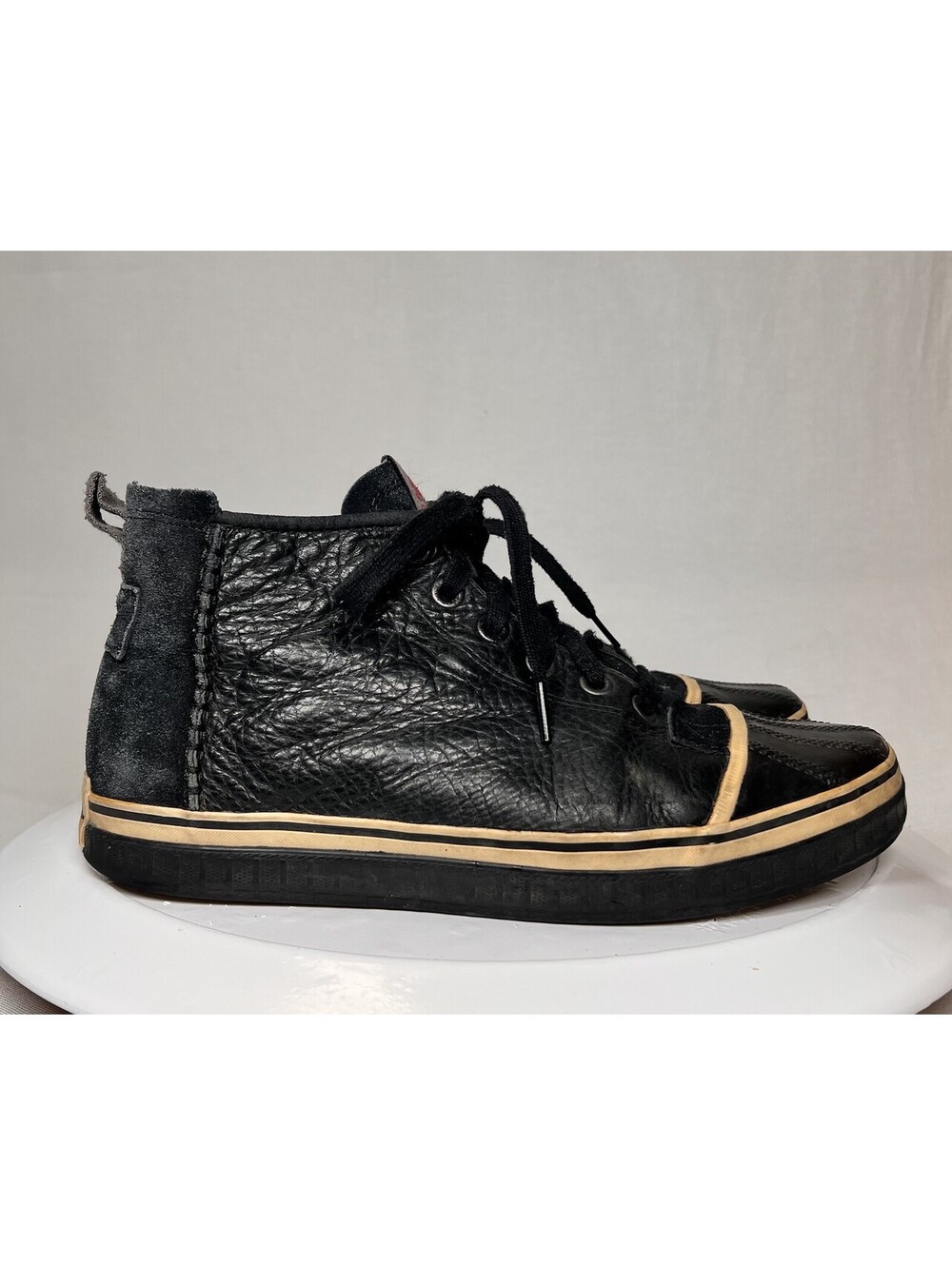 Sorel Black Leather Suede High Top Sneakers Urban Moto Trendy Duck Boot Men’s 11